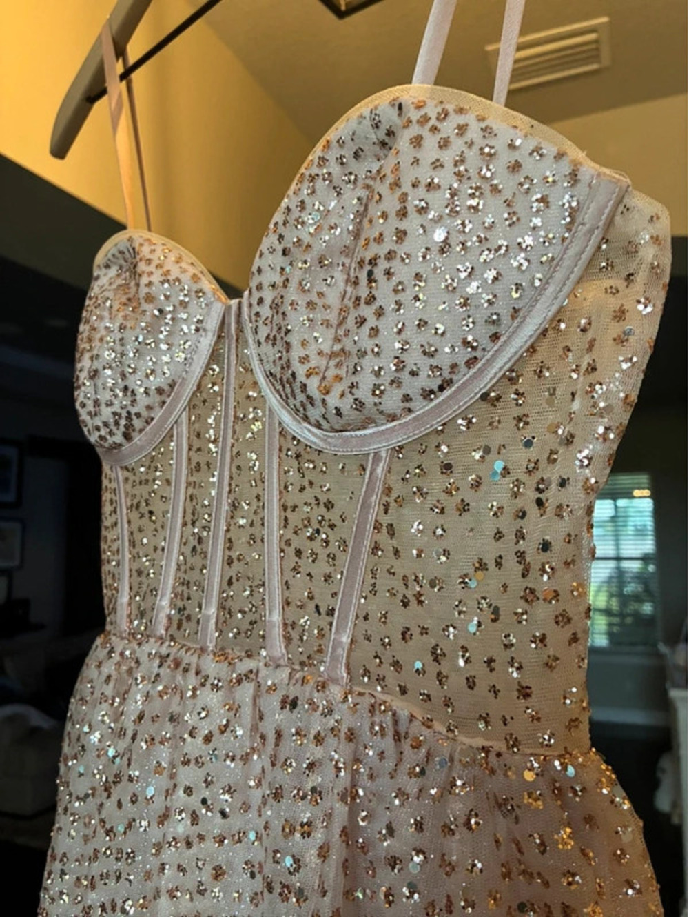 Jules & Cleo Blush Pink Sparkle Corset Formal Gown – Juniors Size 2